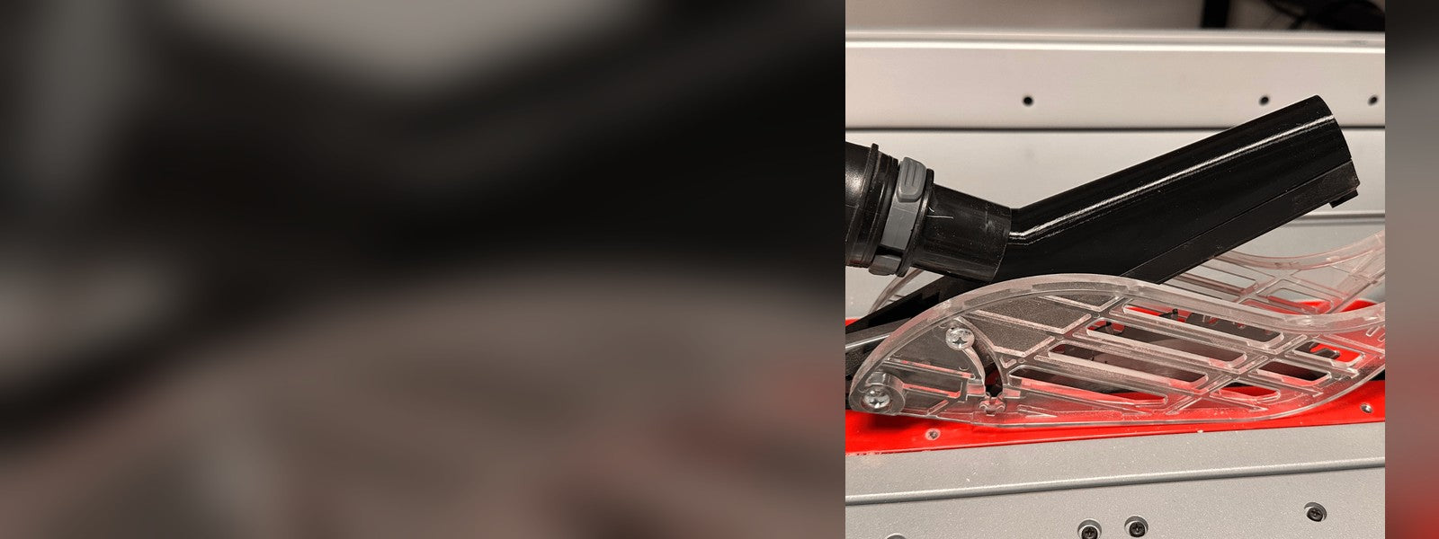 NEXCAPE Absaugadapter montiert an einer Bosch GTS 10 XC Tischkreissaege