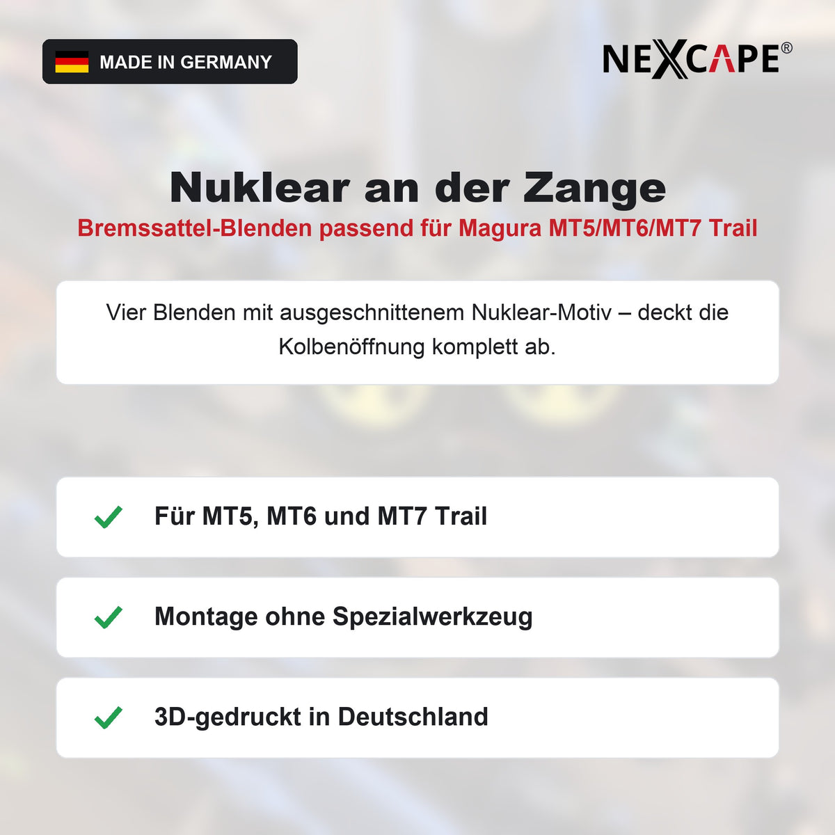 Bremssattel-Blende 4er Set passend für Magura MT5/MT6/MT7 Trail – Ring MTB E-Bike NEXCAPE® – Vorteile im Überblick