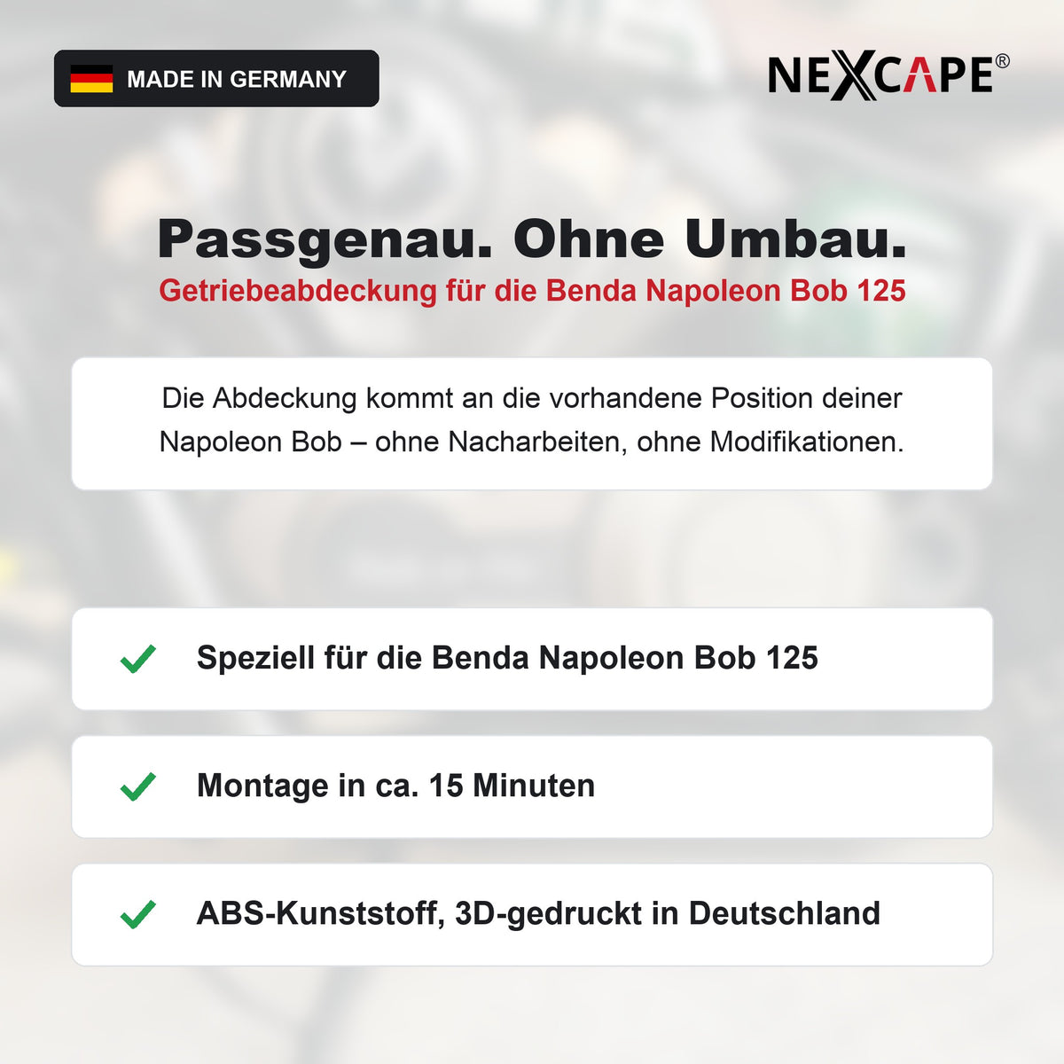 Getriebeabdeckung Ride or Die passend für Benda Napoleon Bob 125 – Vorteile im Überblick