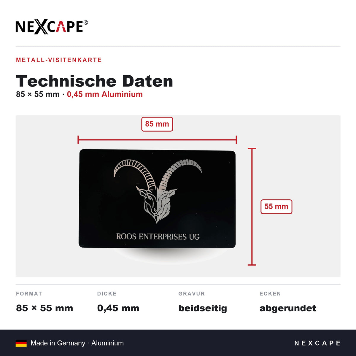 Gravierte Metall-Visitenkarte | Lasergravur, beidseitig, Made in Germany – So funktioniert es