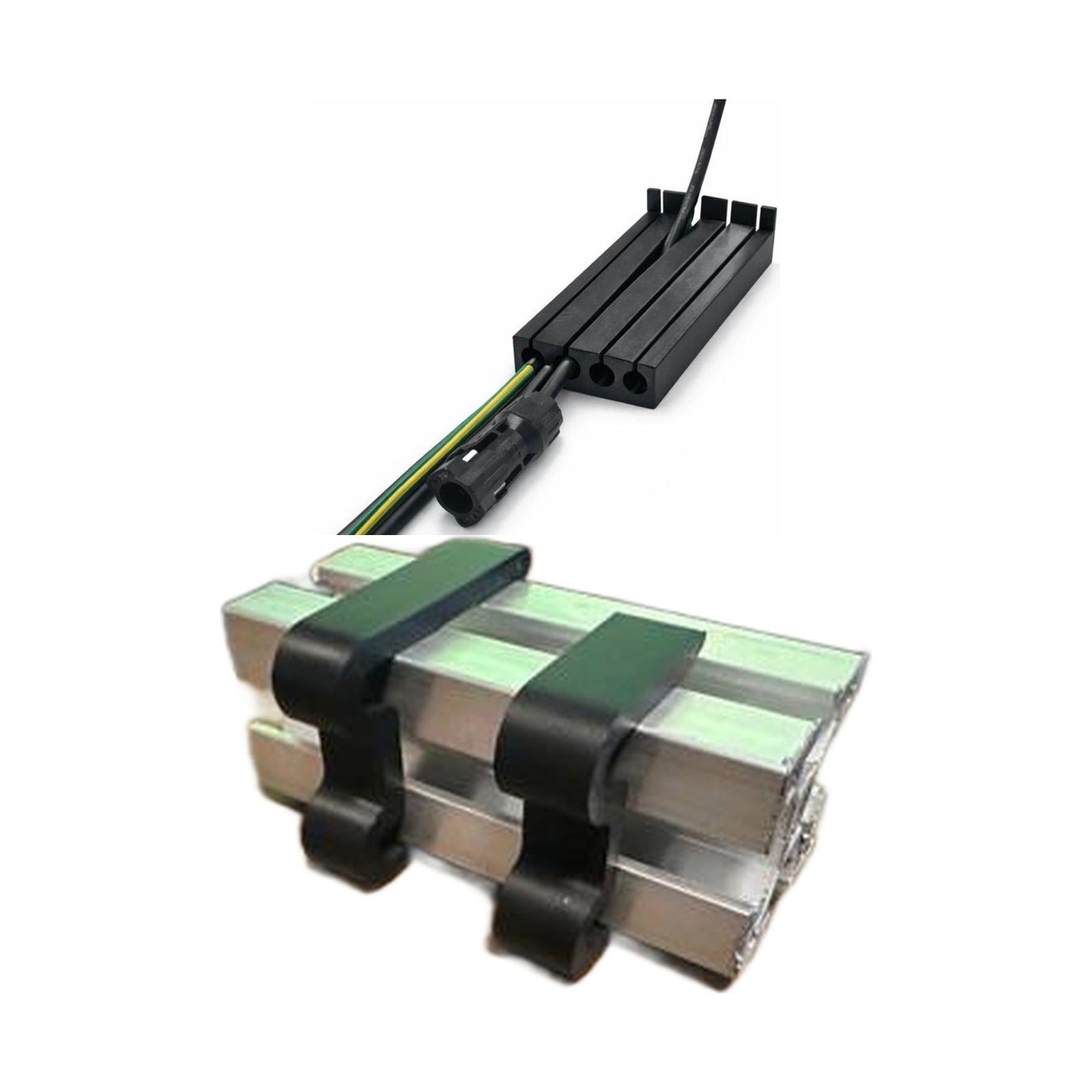 Balkonkraftwerk Set: PV-Dachdurchfuehrung 2er + Kabelclips NEXCAPE®