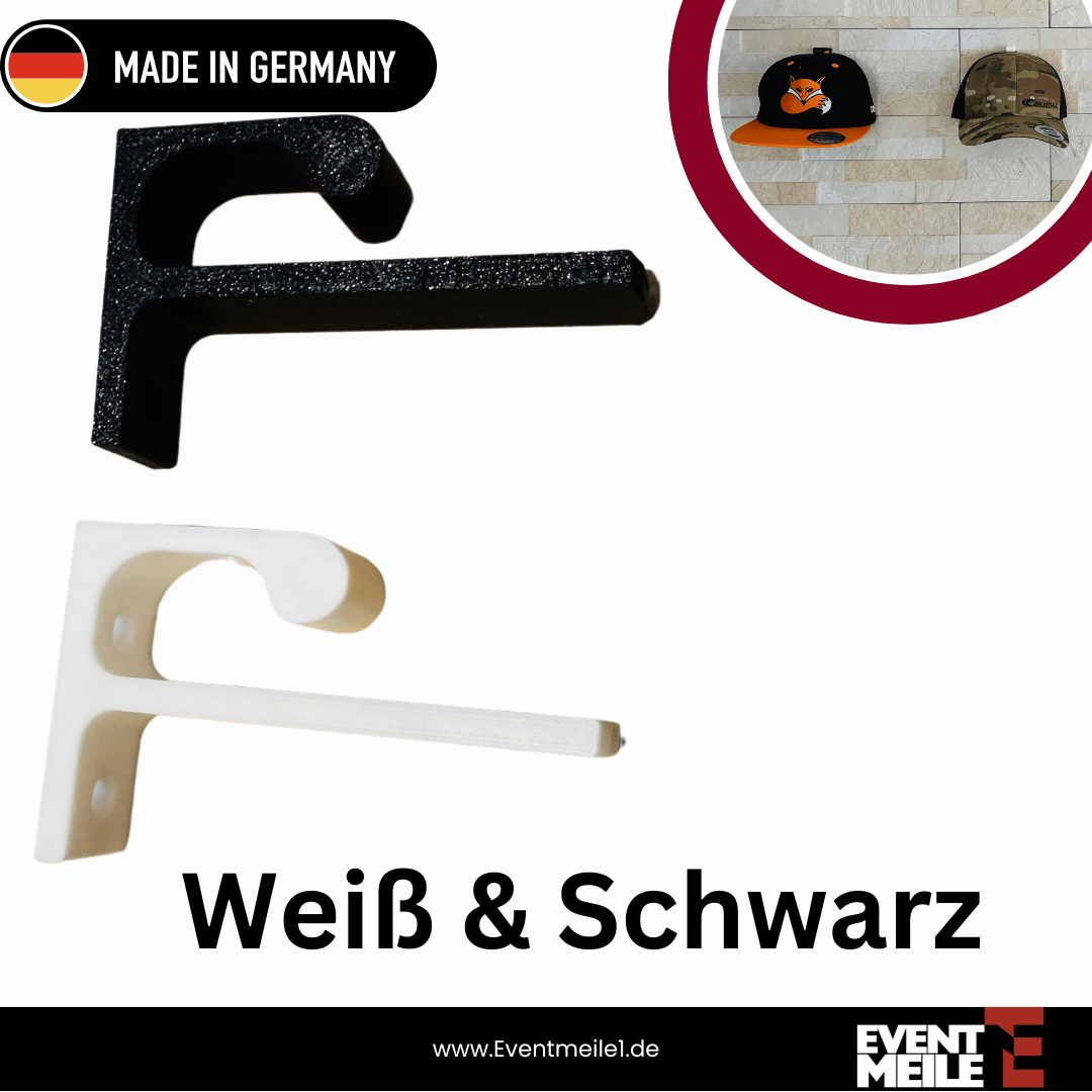 10x Cap Wandhalterung BaseCap Halterung Mützen Wand Halter für New Era Flexfit - Eventmeile1