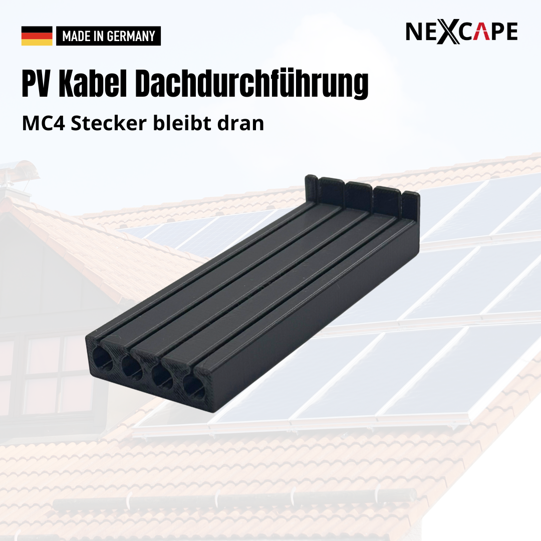 PV Kabel Dachdurchführung ohne MC4 Ausbau | für 16mm² Erdungskabel