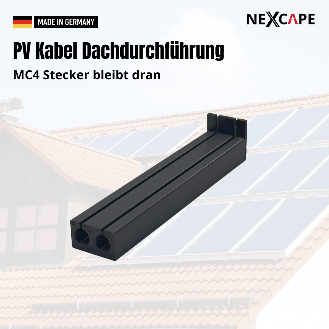 PV Kabel Dachdurchführung ohne MC4 Ausbau | für 16mm² Erdungskabel
