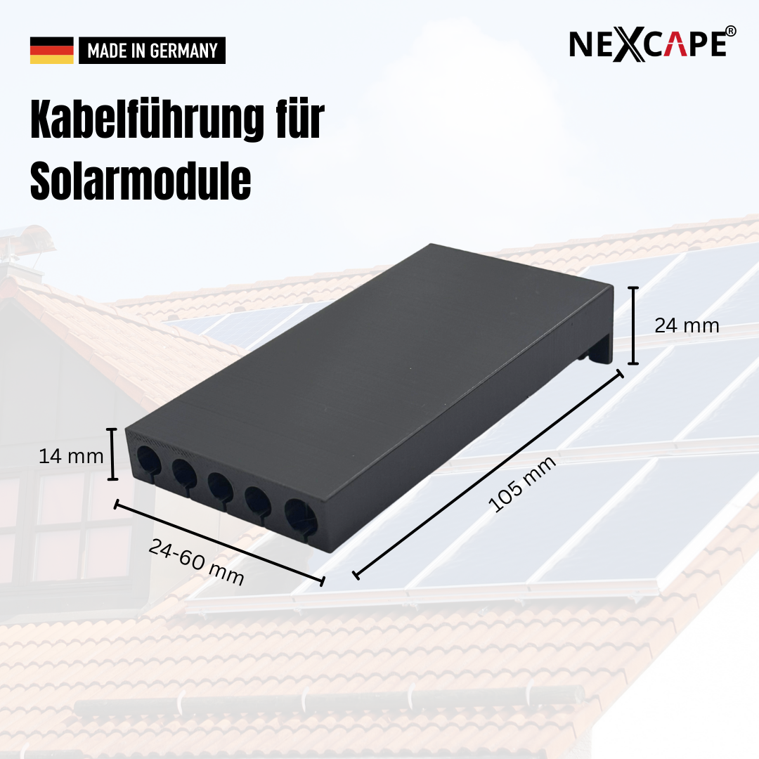 NEXCAPE® PV Kabel Dachdurchführung 105mm Länge Ziegeldach