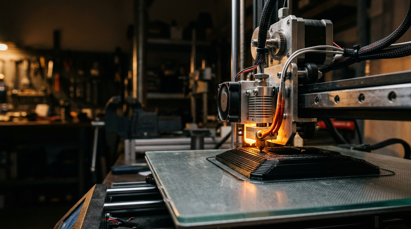 3D-Drucker beim Druck in unserer Werkstatt