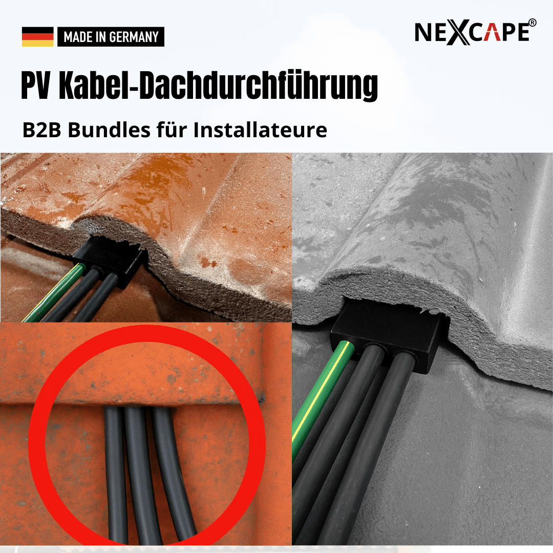 NEXCAPE® PV Kabel Dachdurchführung 125mm für Frankfurter Pfanne - NEXCAPE