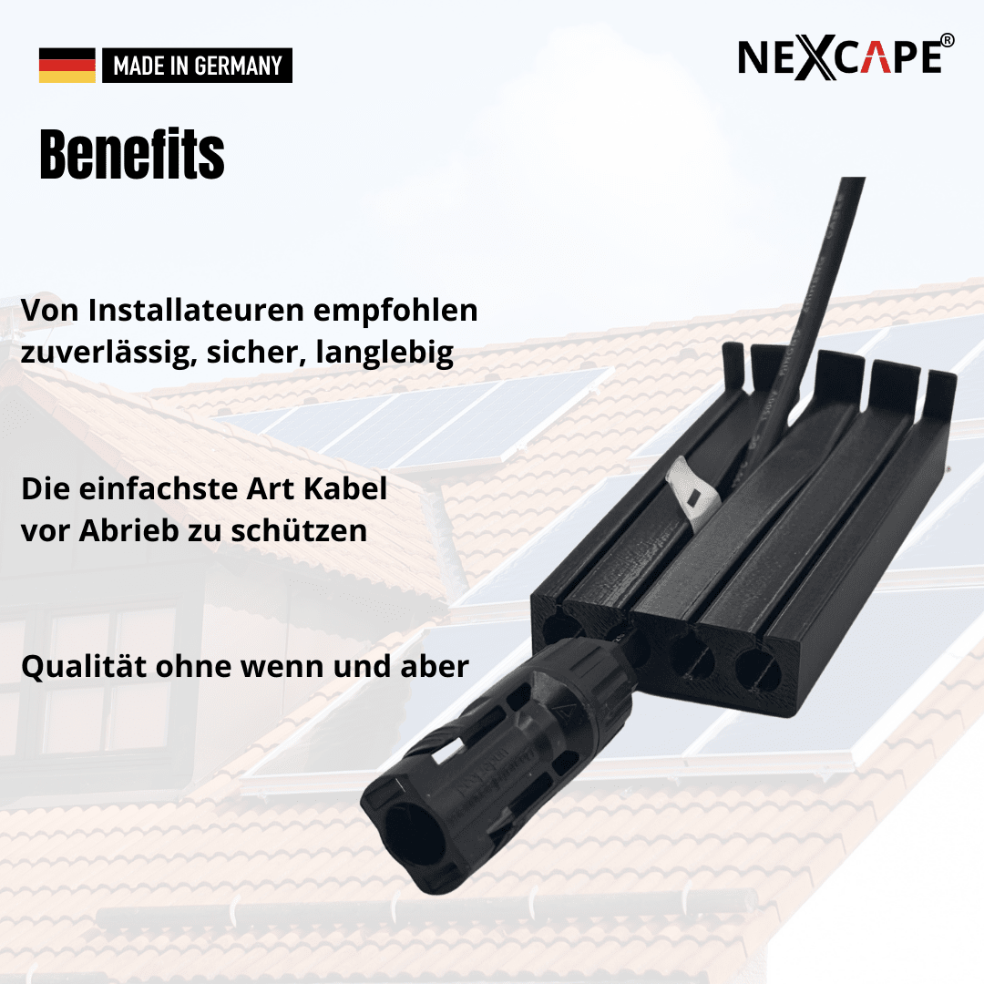 NEXCAPE® PV Kabel Dachdurchführung 150mm | für fast alle Dachziegel - NEXCAPE