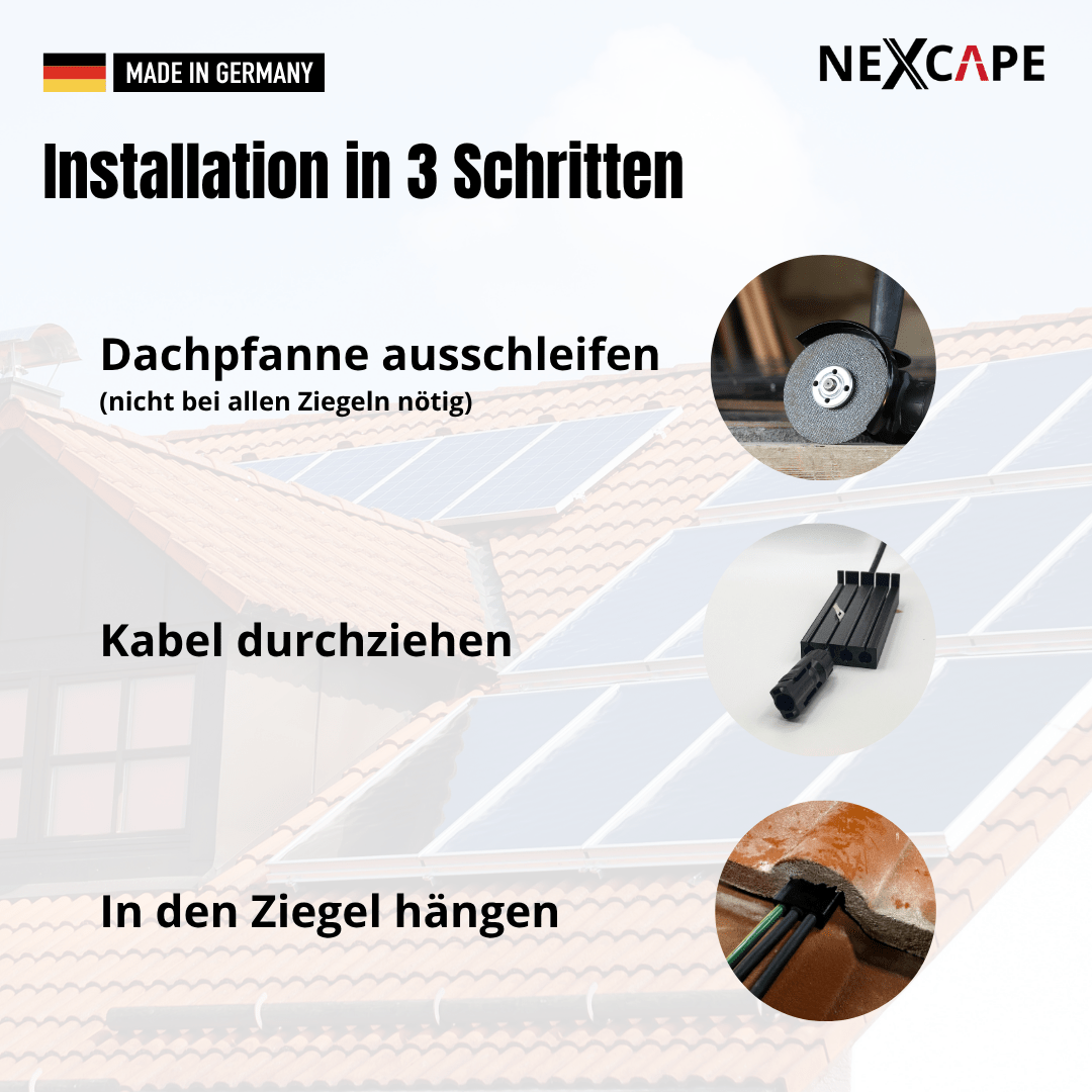 PV Kabel Dachdurchführung ohne MC4 Ausbau | Heimwerker Serie - NEXCAPE