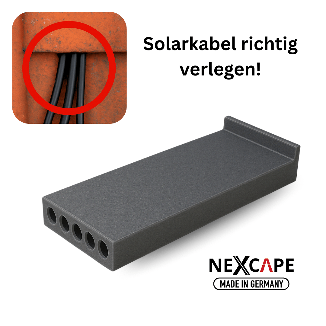 PV Kabeldurchführung Dachdurchführung Kabeldurchgang Ziegeldach 125mm 2 & 4 PV - Kabel + Erdungskabel - NEXCAPE