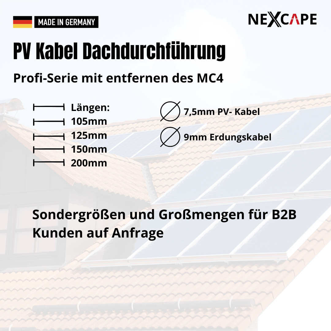 PV Kabeldurchführung Dachdurchführung Kabeldurchgang Ziegeldach - NEXCAPE