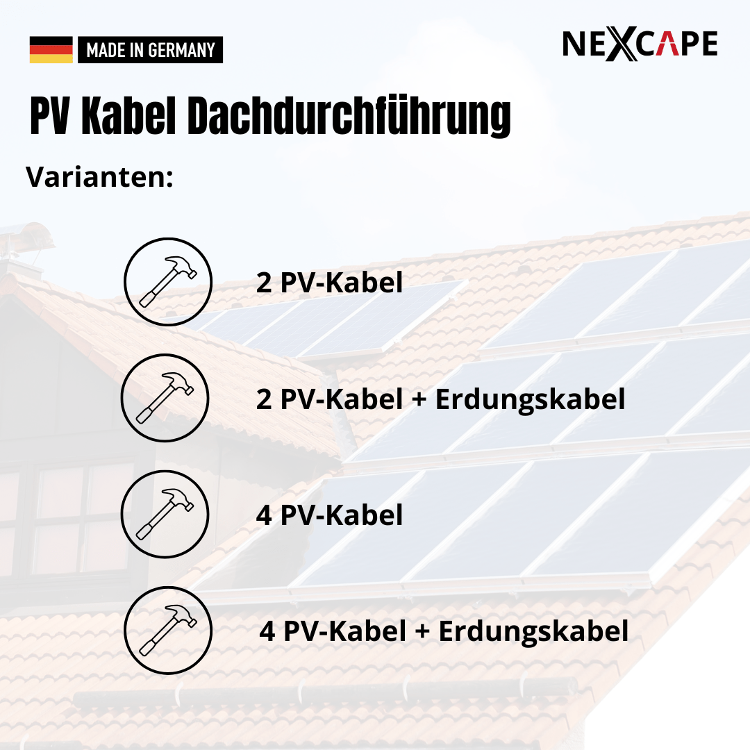 Solarkabel Durchführung Ziegeldach Kabel kein MC4 Ausbau - NEXCAPE