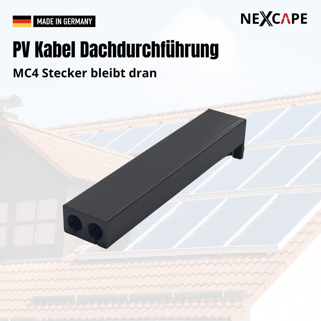 NEXCAPE® PV Kabel Dachdurchführung ohne MC4 Ausbau | für 16mm² Erdungskabel