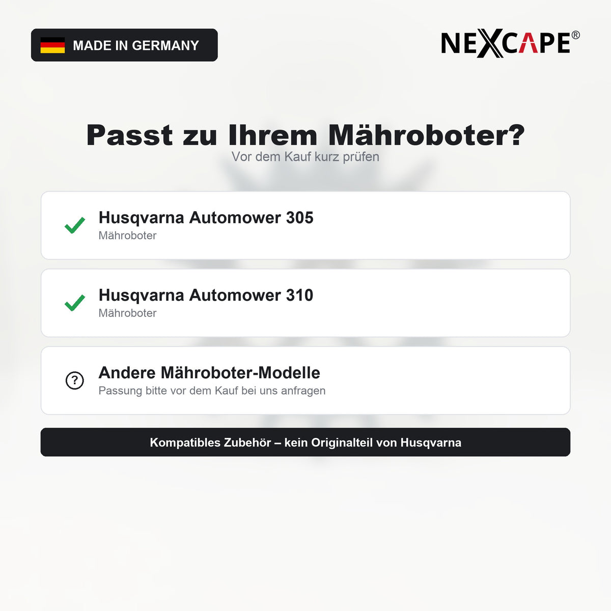 Lieferumfang: 2 Spikeräder, Schrauben vom Mähroboter weiterverwenden