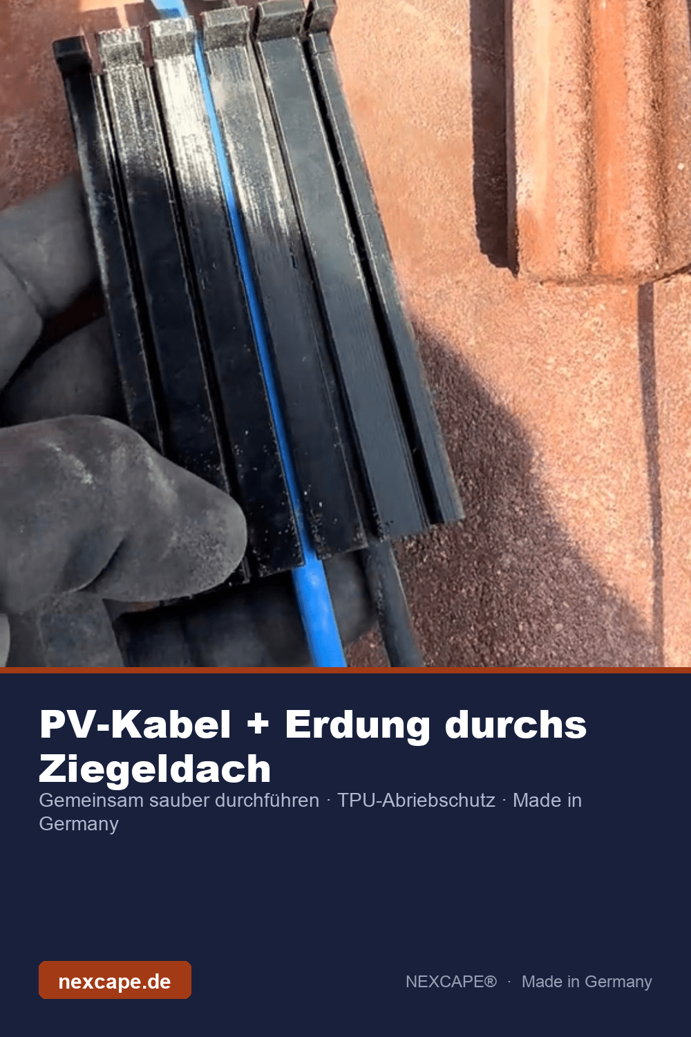 PV-Kabel + Erdung durchs Ziegeldach
