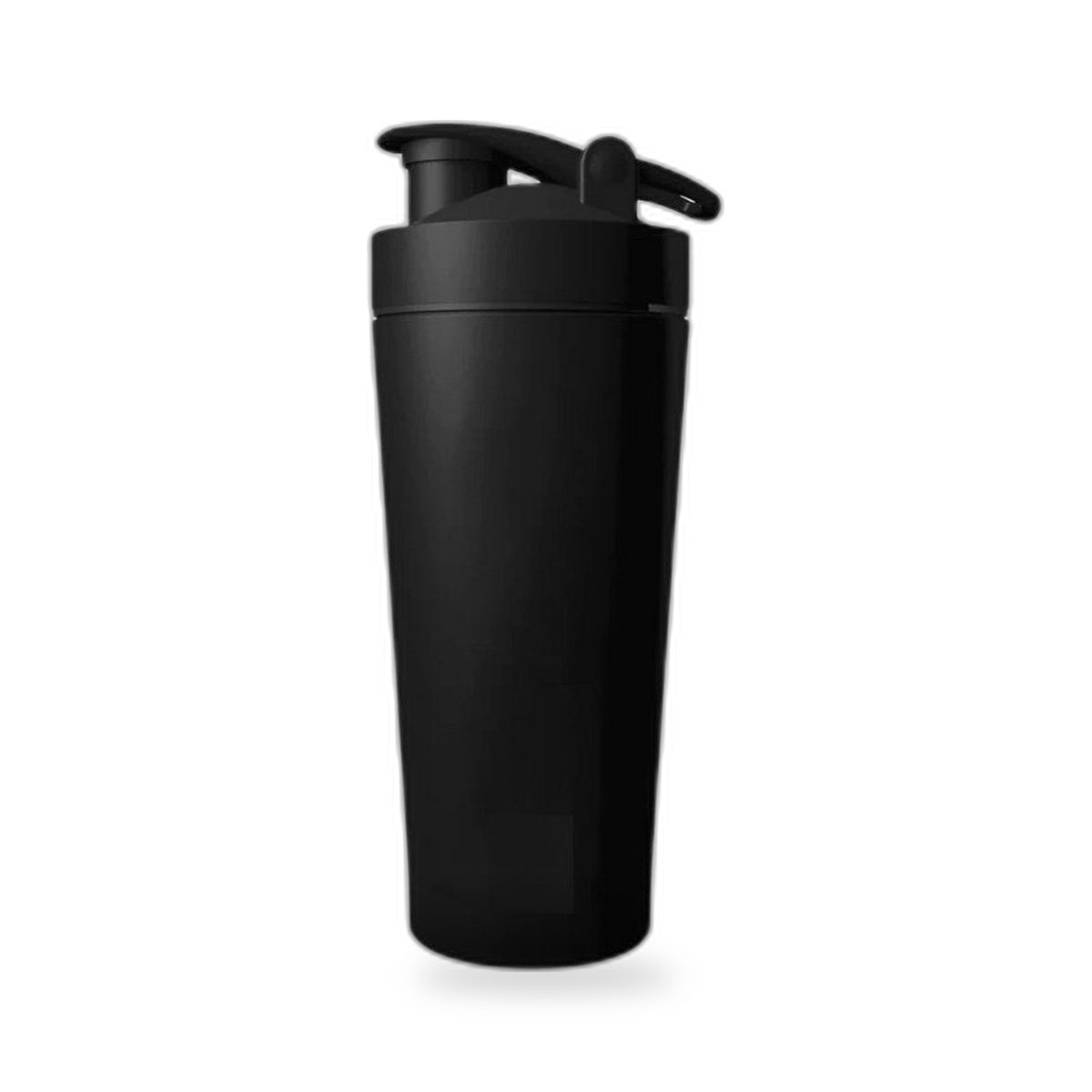 Personalisierter Gym Shaker Schwarz mit Lasergravur – Silberne Premium-Gravur – Produktansicht