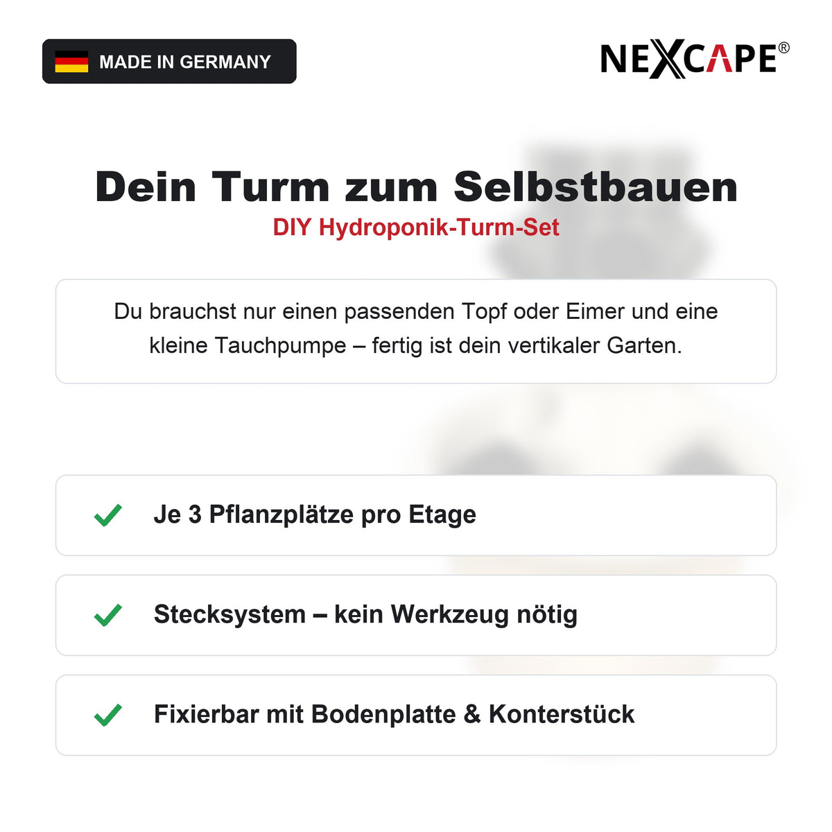 DIY Hydroponik Tower Set Küche Indoor Kräuter Salat Selbstversorger NEXCAPE® – Vorteile im Überblick