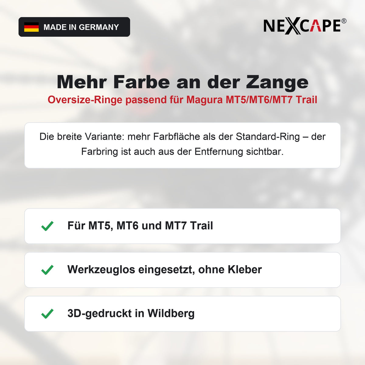 Bremssattel-Zierring Set passend für Magura MT5/MT6/MT7 Oversize Trail – Schutzring MTB E-Bike NEXCAPE® – Vorteile im Überblick
