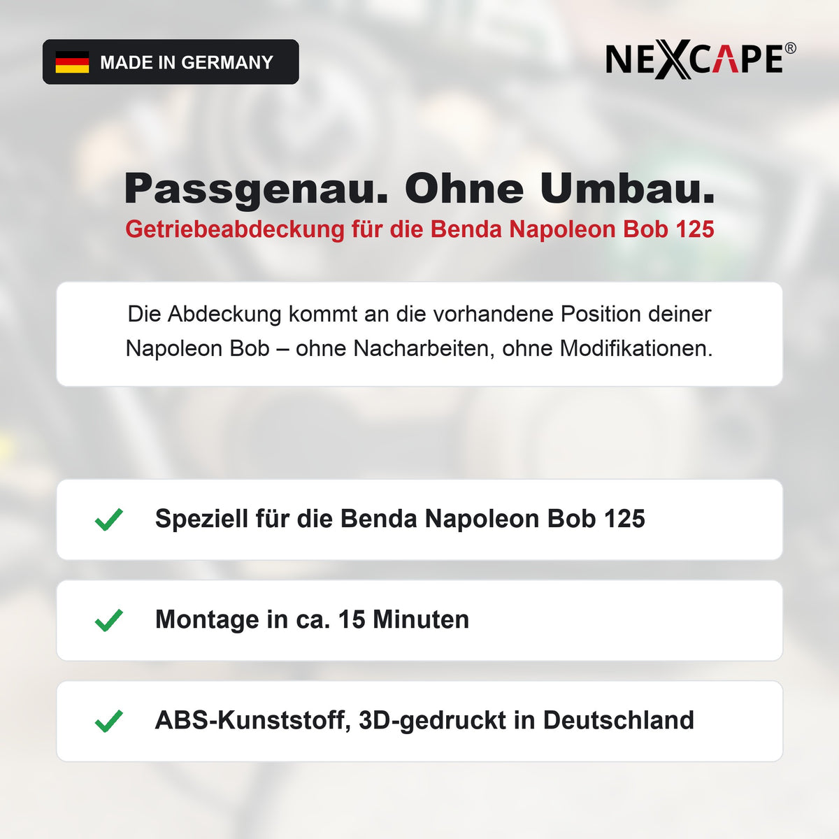 Getriebeabdeckung Blank passend für Benda Napoleon Bob 125 – Vorteile im Überblick