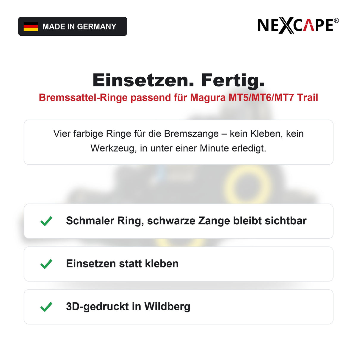 Bremssattel-Ringe Set passend für Magura MT5/MT6/MT7 Trail – Zierring Standard MTB E-Bike NEXCAPE® – Vorteile im Überblick