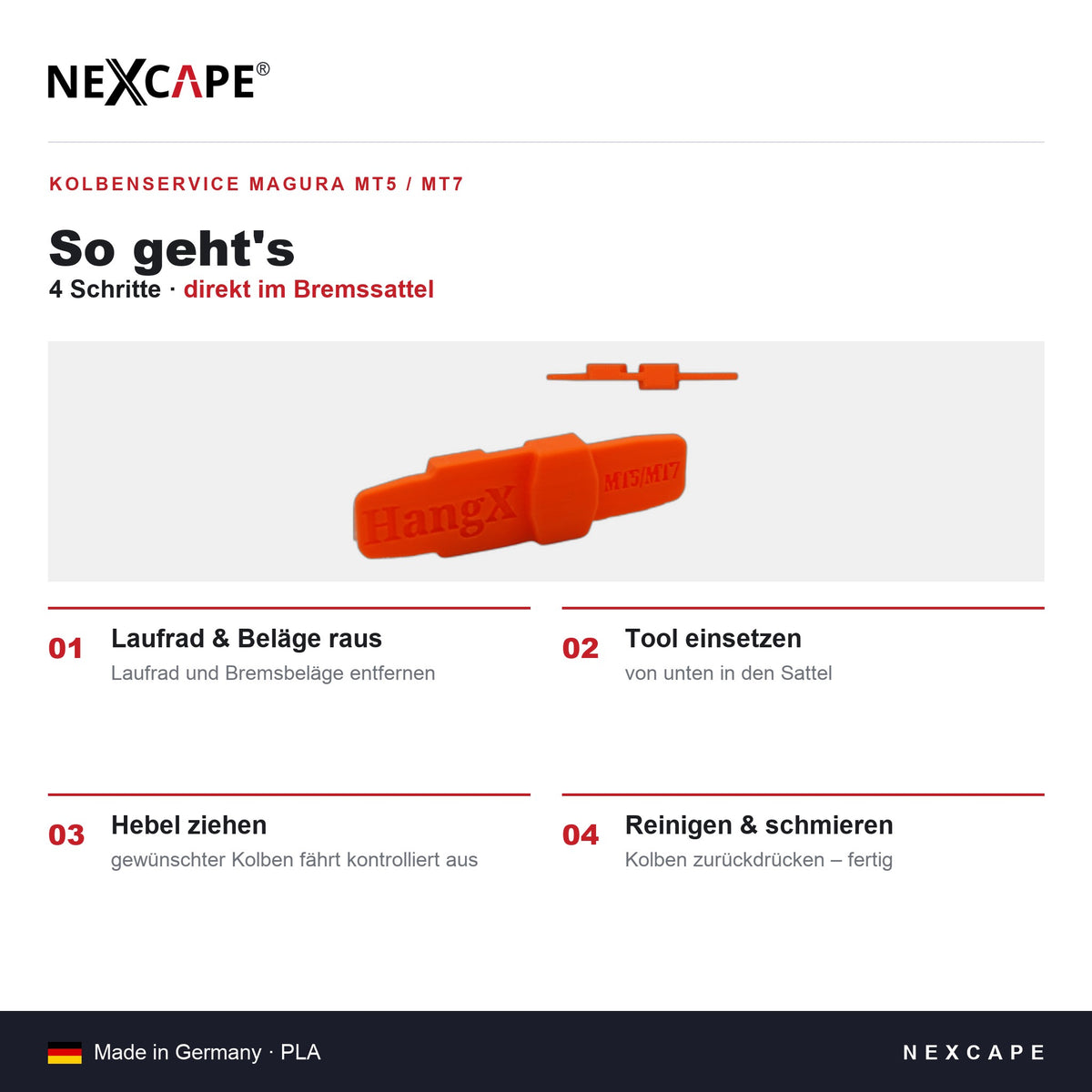 Kolbenservice-Tool passend für Magura MT5/MT7 – Bremse Entlüftung MTB Werkzeug NEXCAPE® – Technische Daten