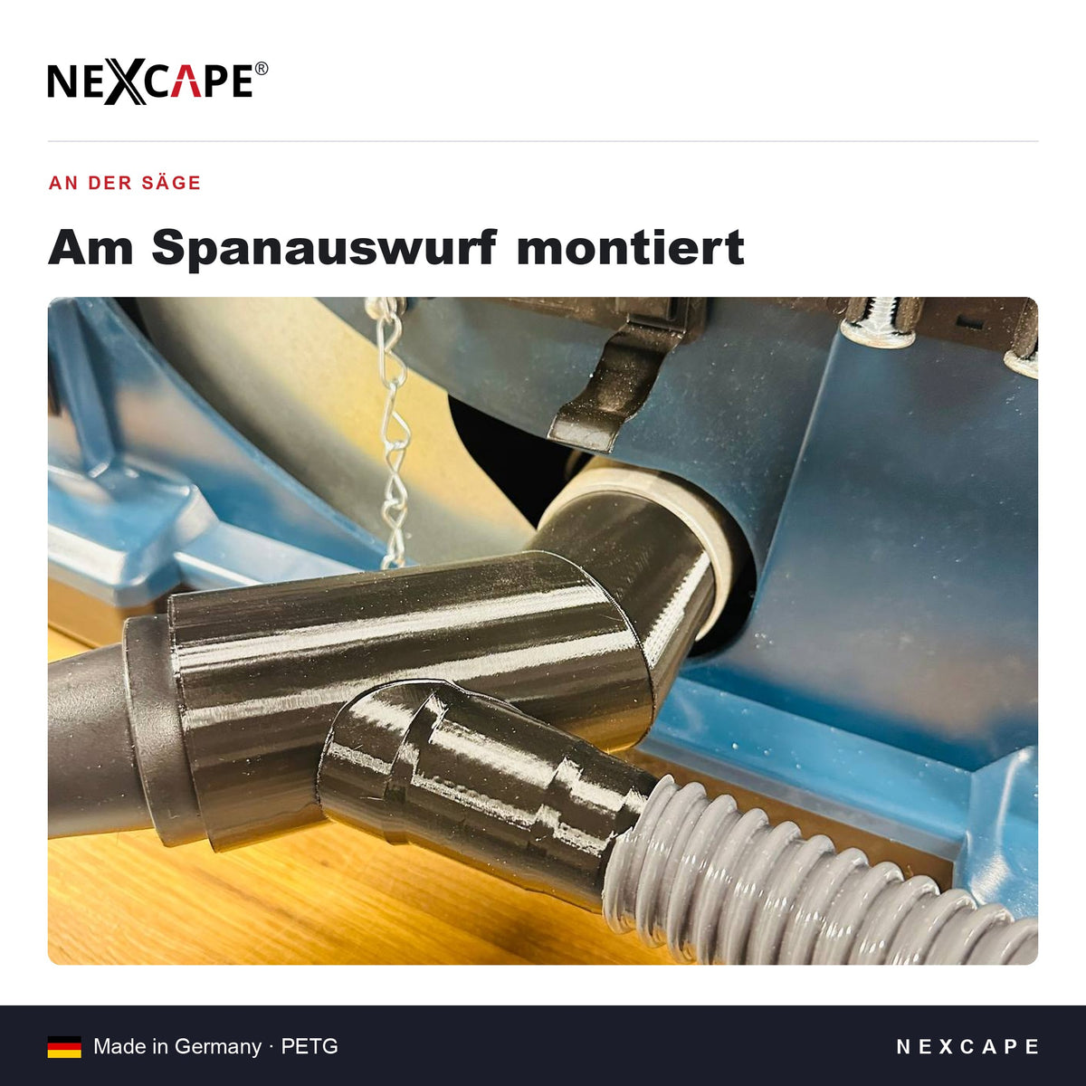 Y-Adapter Absaugung passend für BOSCH GTS 10 XC – passt zu BOSCH GTS 10 XC, Absaugadapter und Werkstattsauger
