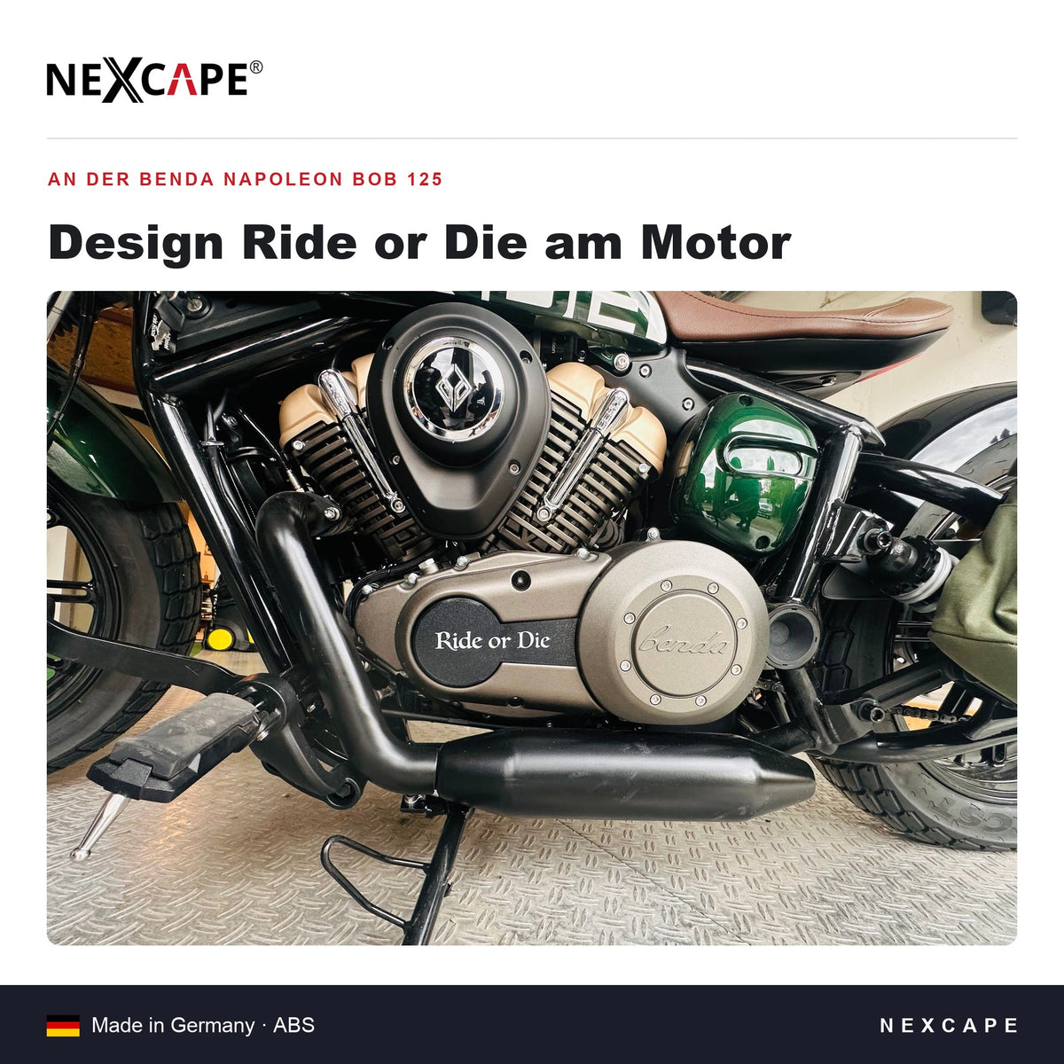 Getriebeabdeckung Ride or Die passend für Benda Napoleon Bob 125 – Technische Daten