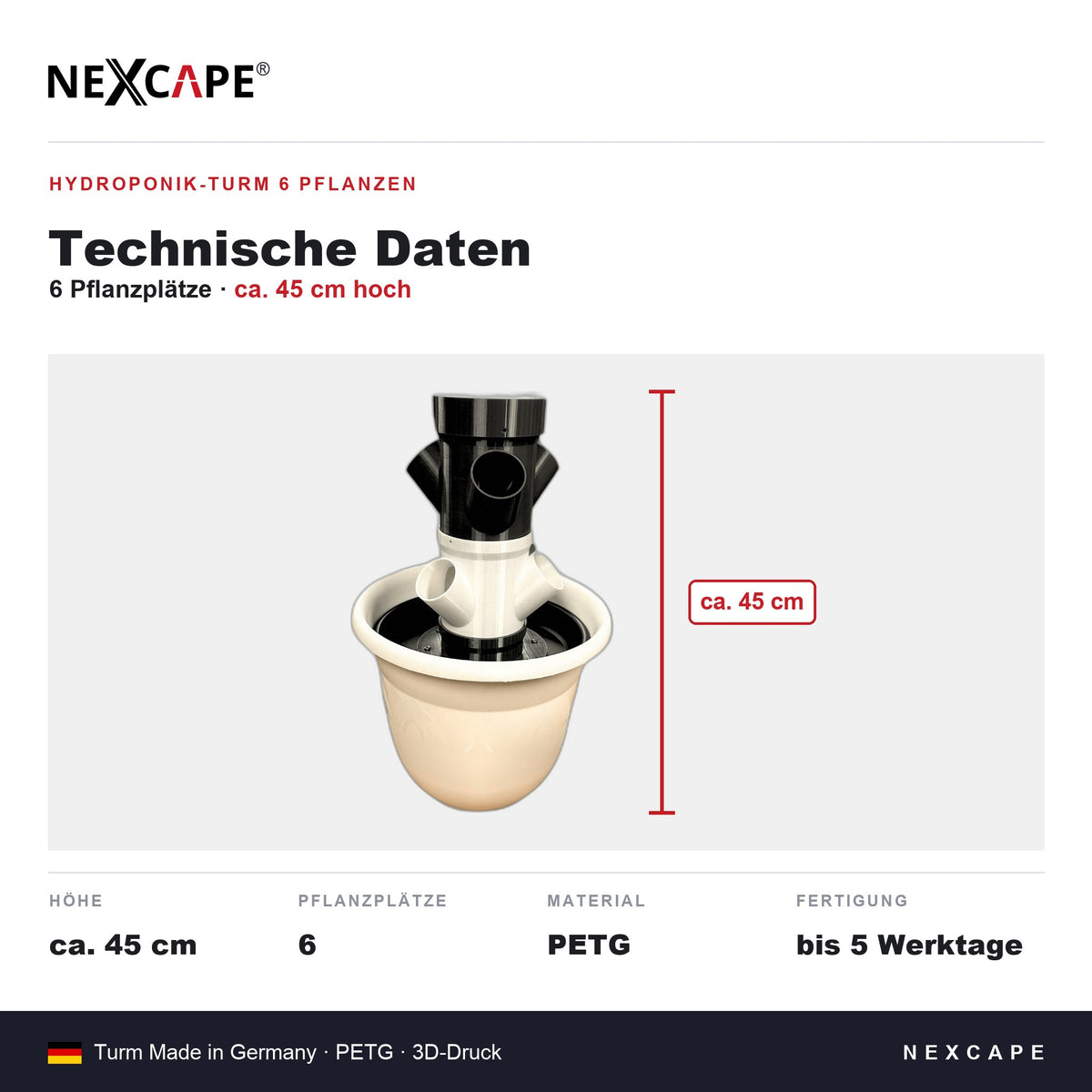 Hydroponik Turm 6 Pflanzen mit Pflanzkörben – Küche Terrasse Modular Kräuter Salat NEXCAPE® – Gut zu wissen