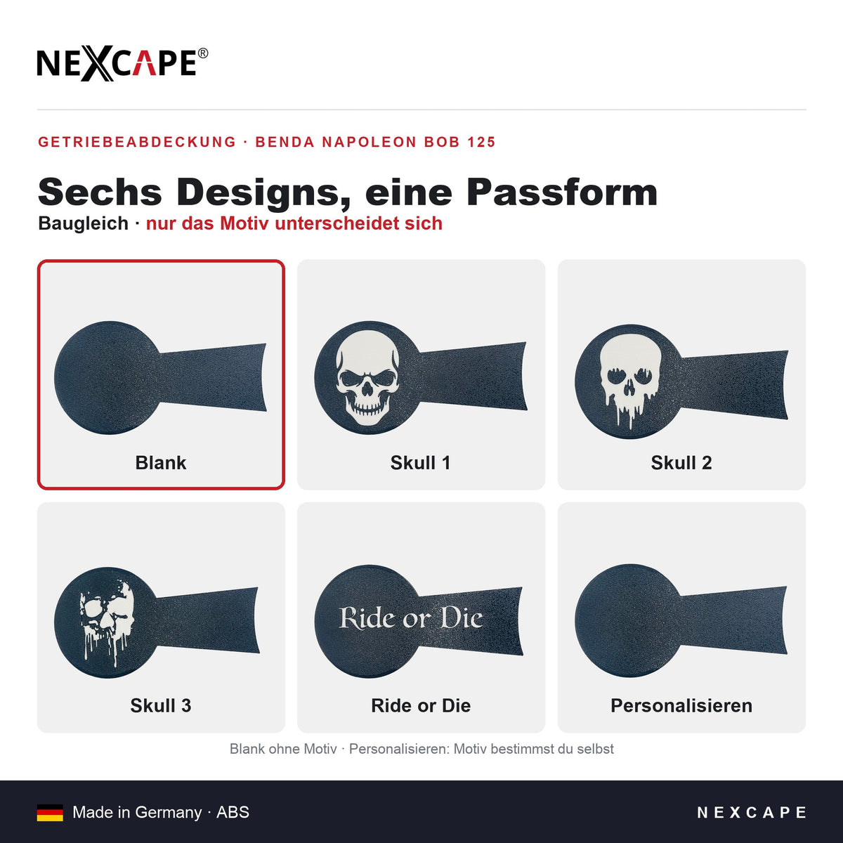 Getriebeabdeckung Blank passend für Benda Napoleon Bob 125 – Technische Daten