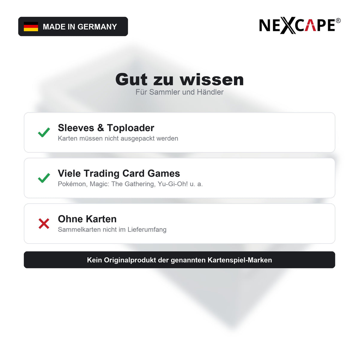 ScanBox kompatibel mit Pokémon und weiteren TCG Karten - Schnelles Scannen und Preisauskunft (Mit und ohne Kartenhülle) – Gut zu wissen