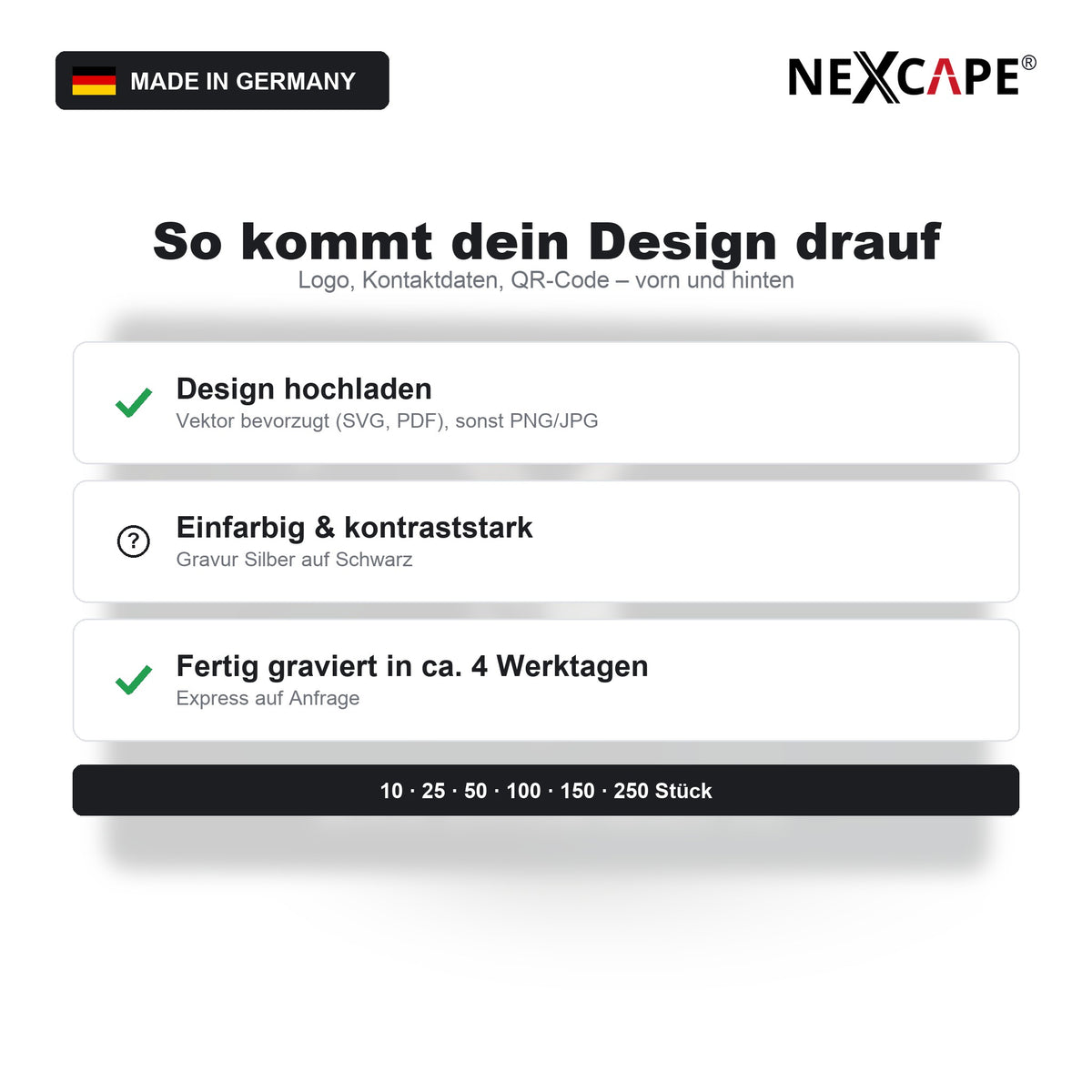 Gravierte Metall-Visitenkarte | Lasergravur, beidseitig, Made in Germany – So funktioniert es
