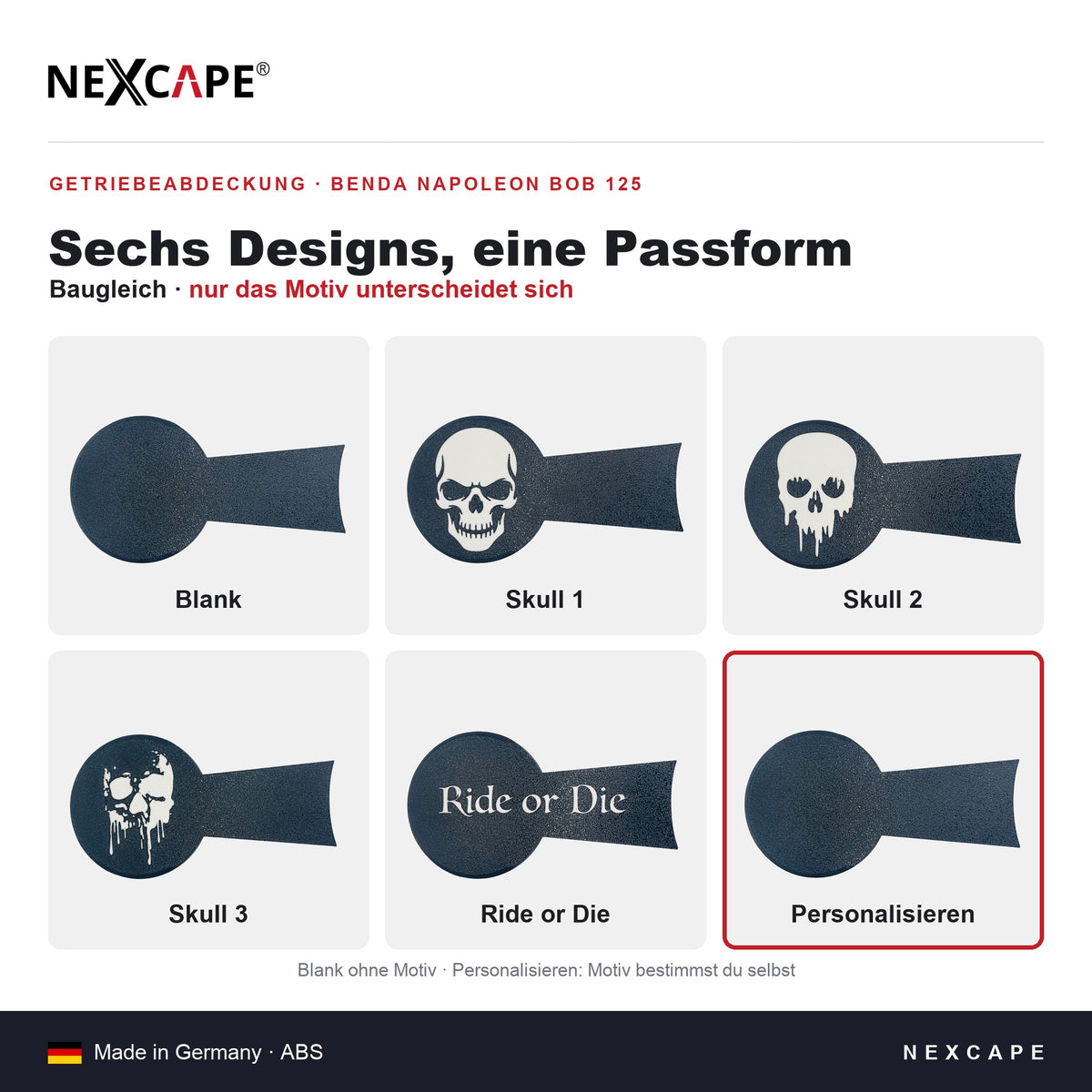 Getriebeabdeckung Personalisieren passend für Benda Napoleon Bob 125 – Technische Daten