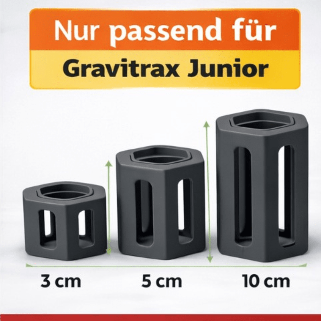 GraviTrax Junior Höhensteine 9er Set Säulen, 3 x 100 mm, 3 x 50 mm, 3 x 30 mm - NEXCAPE