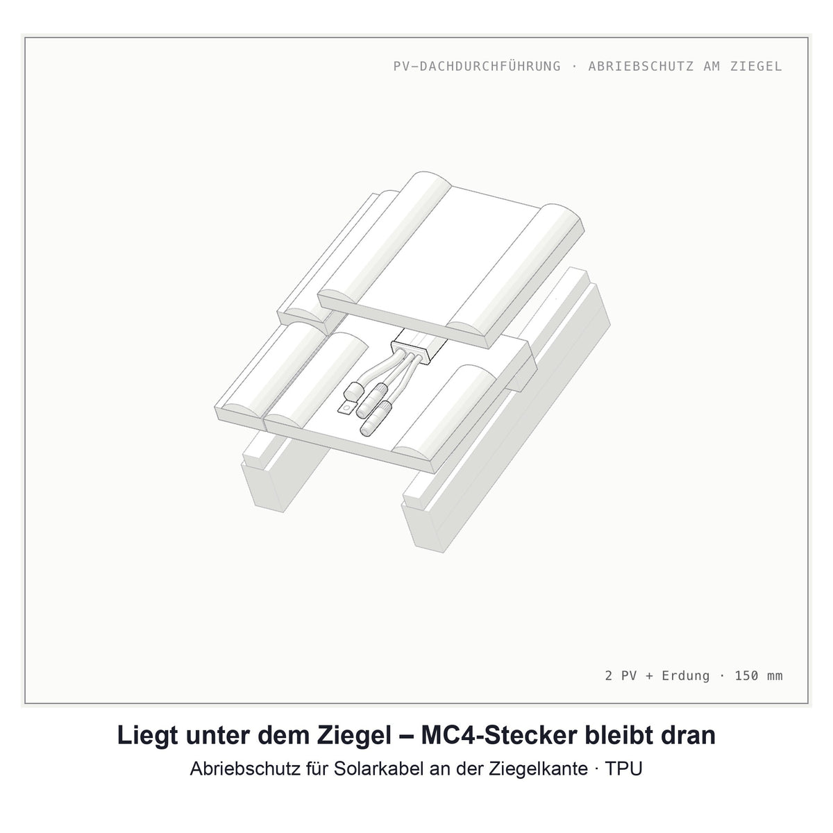 PV-Dachdurchführung 150 mm Ziegeldach – Spar-Set (Mengenvorteil) NEXCAPE®