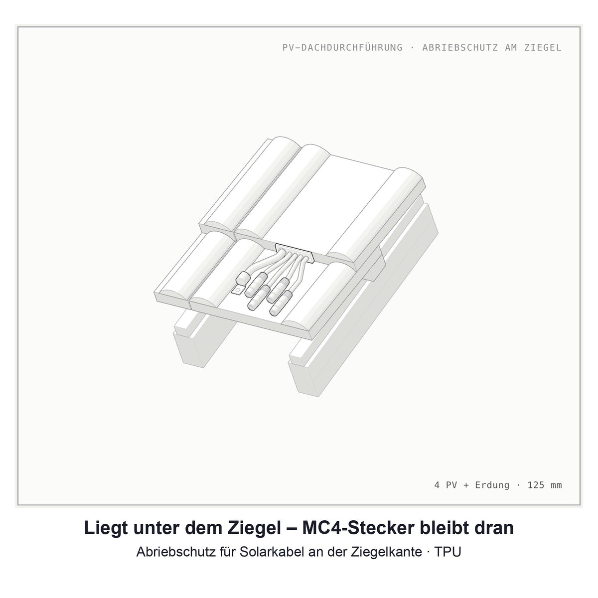 PV Dachdurchführung 125 mm für Frankfurter und Finkenberger Pfanne, ohne MC4-Ausbau | NEXCAPE®