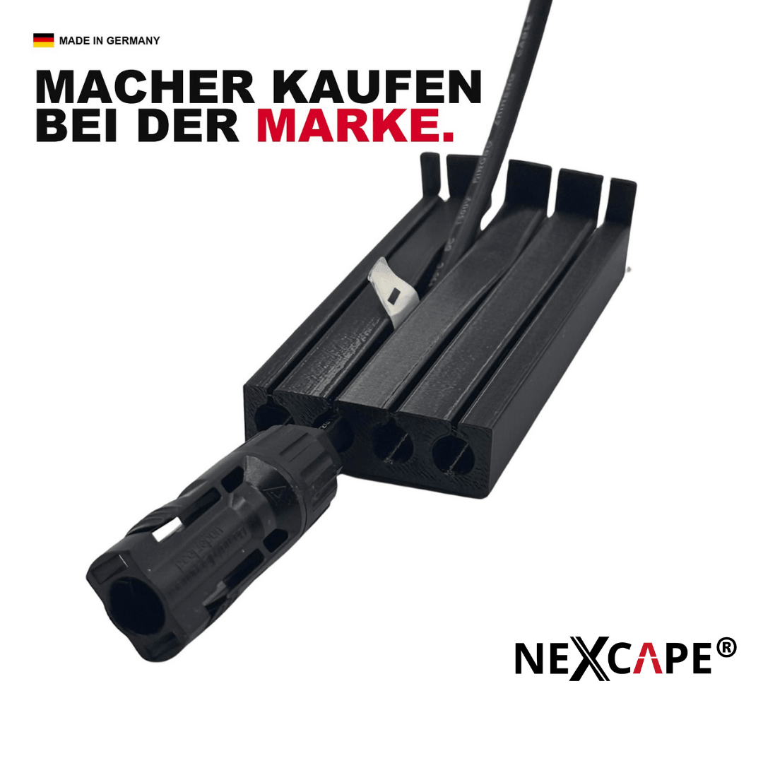 NEXCAPE® PV - Kabeldurchführung fürs Ziegeldach – Solarkabel durchführen ohne Stecker entfernen | Balkonkraftwerk & PV - NEXCAPE