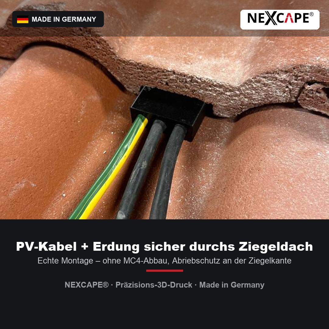 NEXCAPE PV Dachdurchführung 4 Kabel + Erdung (5 Kanäle) – Produktansicht freigestellt