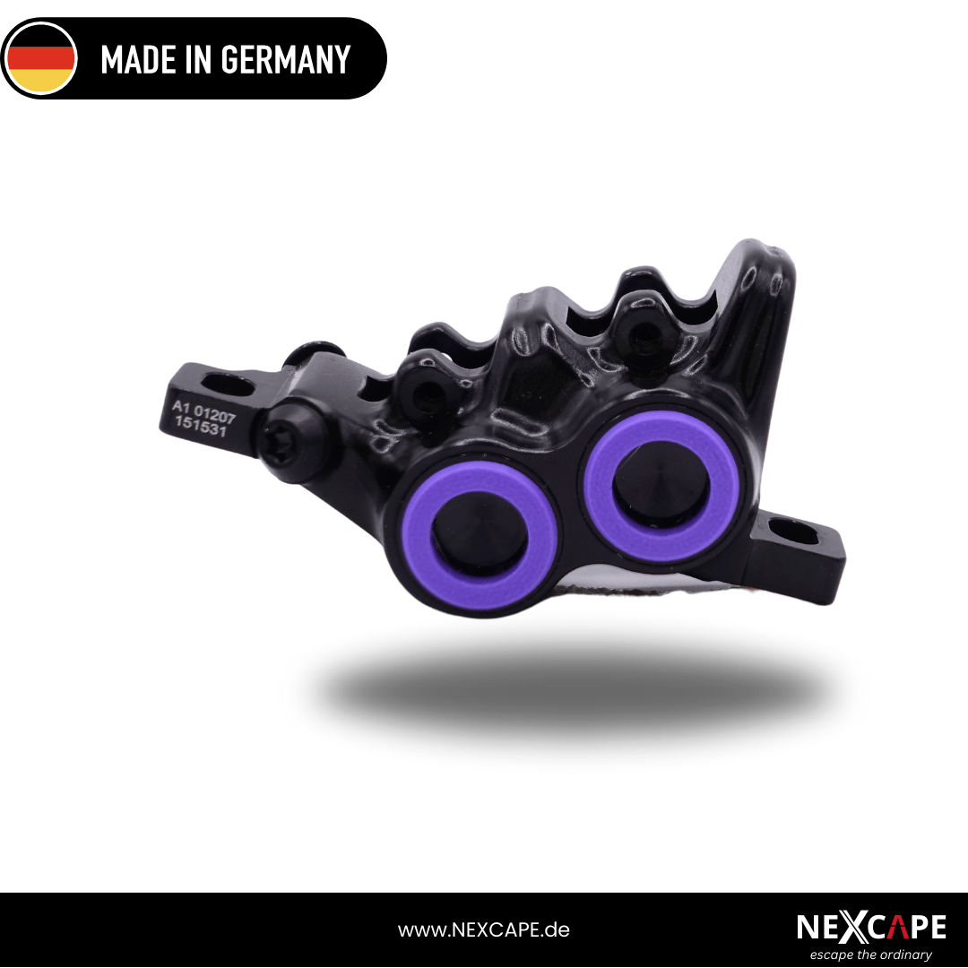 NEXCAPE Bremssattel-Zierring Set in Grün am Magura MT5/MT6/MT7 Oversize Trail Bremssattel montiert – MTB- & E-Bike-Tuning, Made in Germany