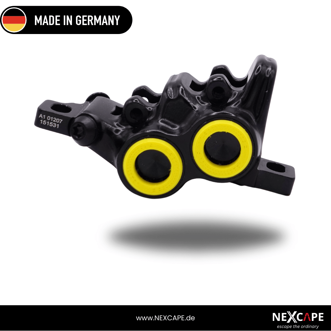NEXCAPE Bremssattel-Zierring Set in Grün am Magura MT5/MT6/MT7 Oversize Trail Bremssattel montiert – MTB- & E-Bike-Tuning, Made in Germany