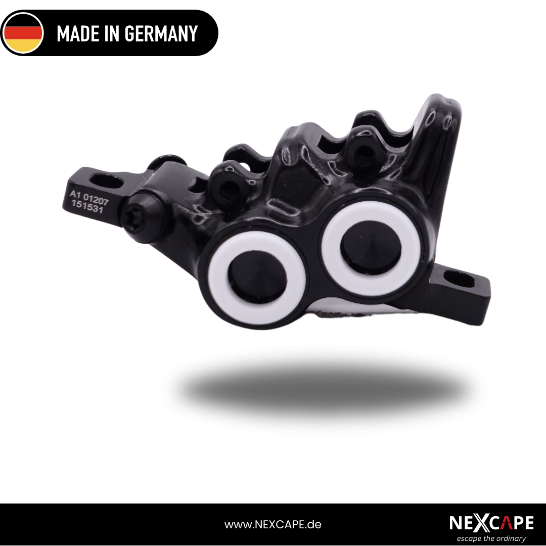NEXCAPE Bremssattel-Zierring Set in Grün am Magura MT5/MT6/MT7 Oversize Trail Bremssattel montiert – MTB- & E-Bike-Tuning, Made in Germany