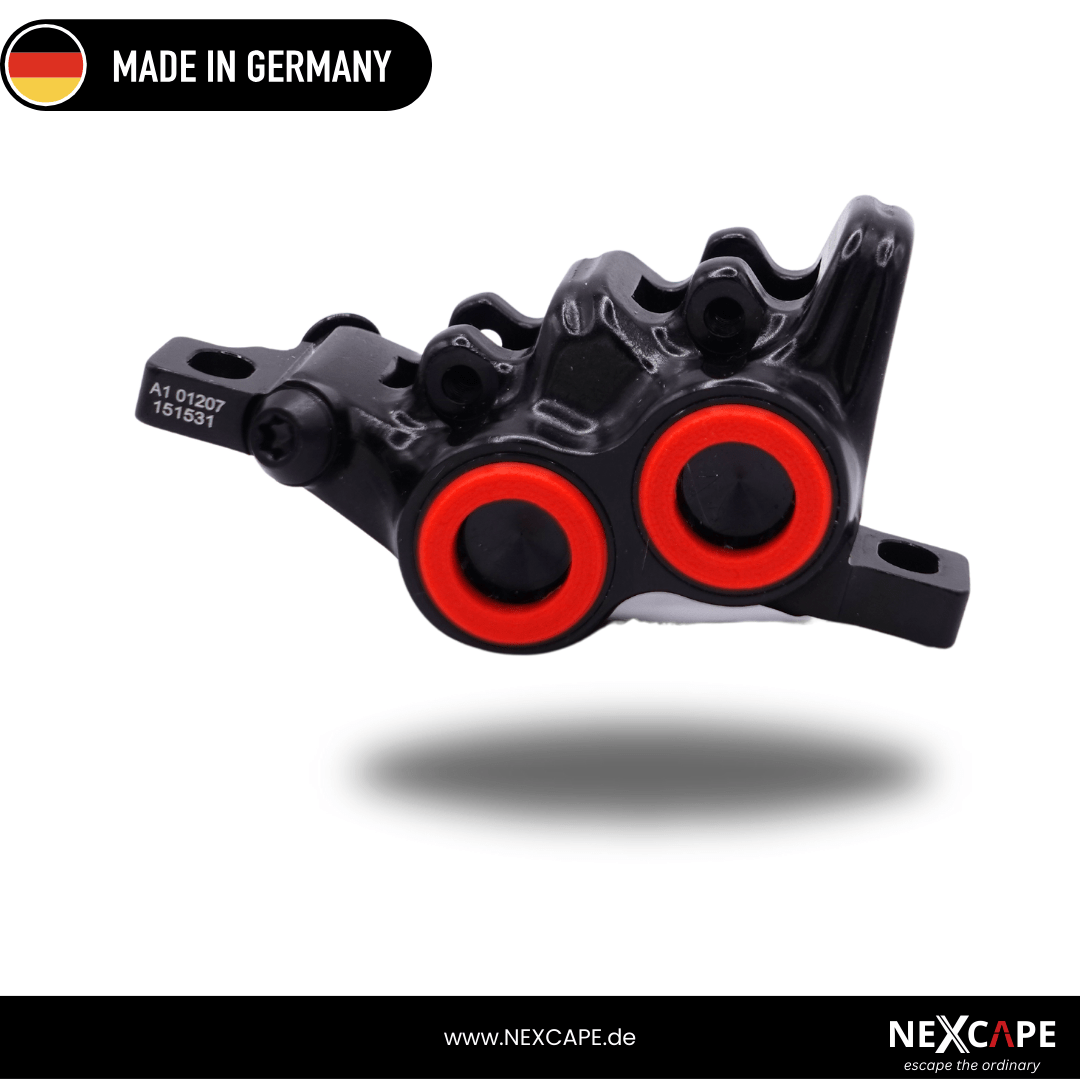 NEXCAPE Bremssattel-Zierring Set in Grün am Magura MT5/MT6/MT7 Oversize Trail Bremssattel montiert – MTB- & E-Bike-Tuning, Made in Germany