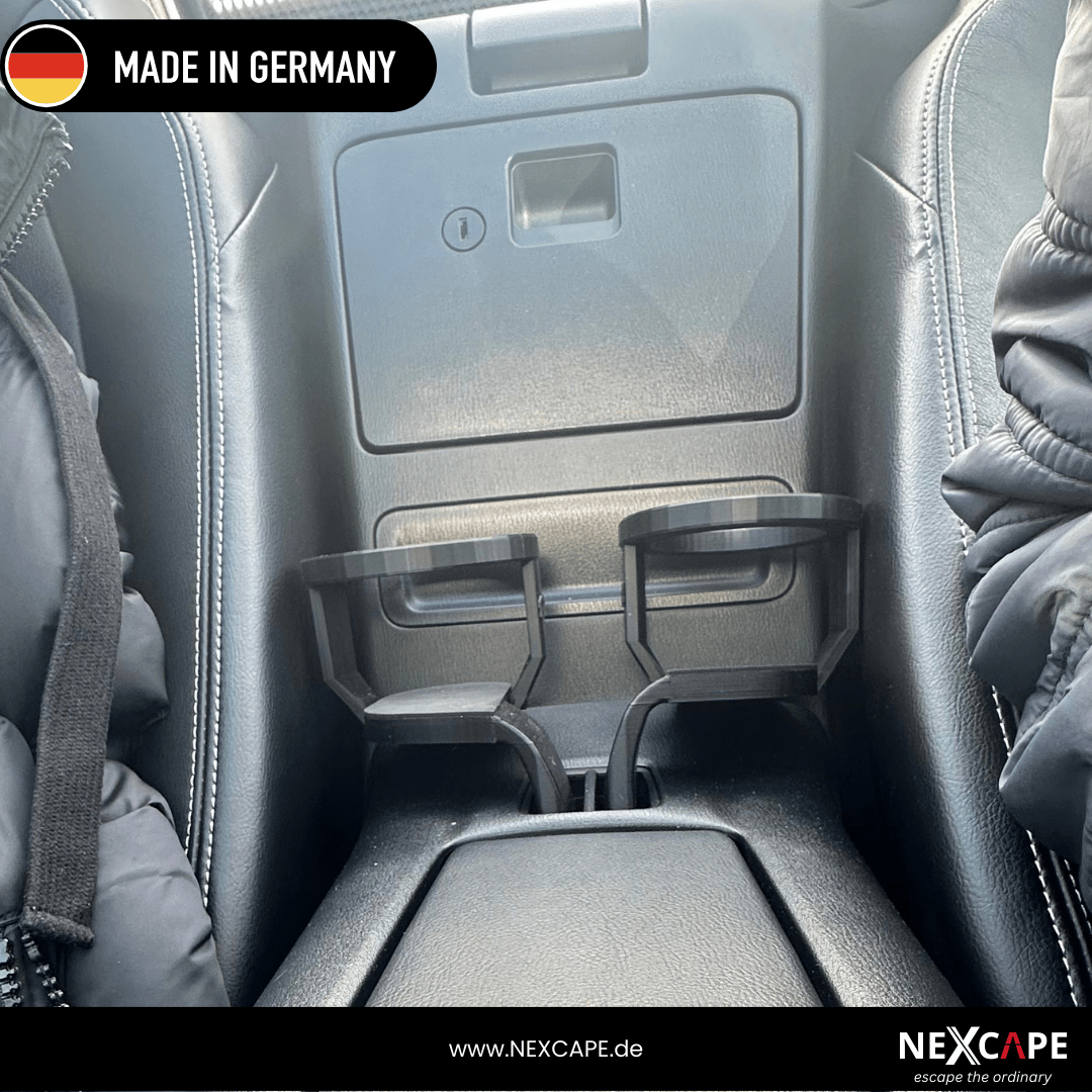 NEXCAPE Getränkehalter 2er-Set zwischen den Sitzen im Mazda MX-5 / Fiat 124 Spider – passgenaue Cupholder-Erweiterung fürs Cabrio, Made in Germany